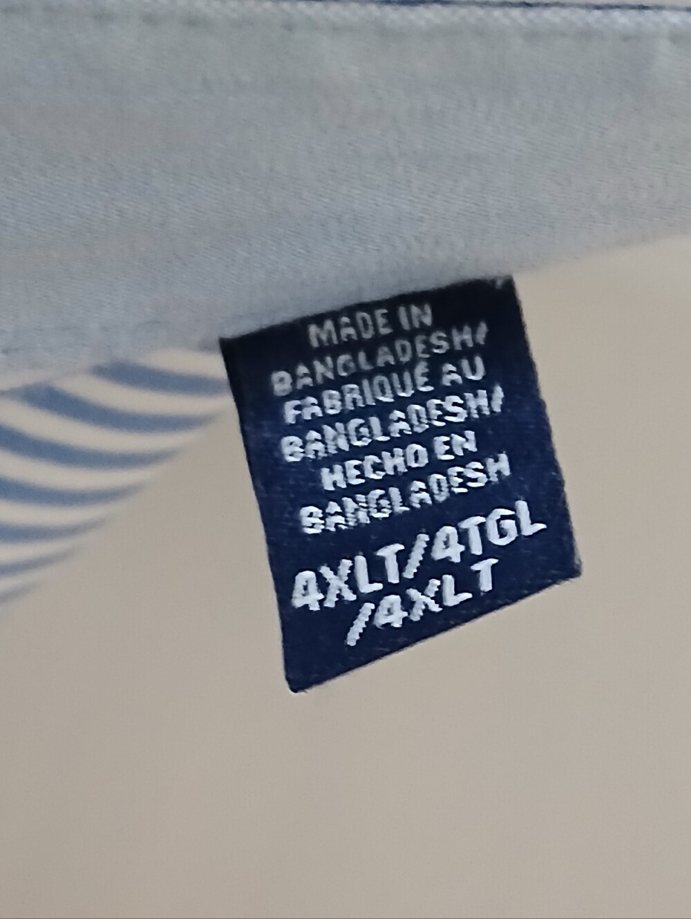 Izod Slim Fit Blue and White Striped Dress Shirt - Picture 5 of 5